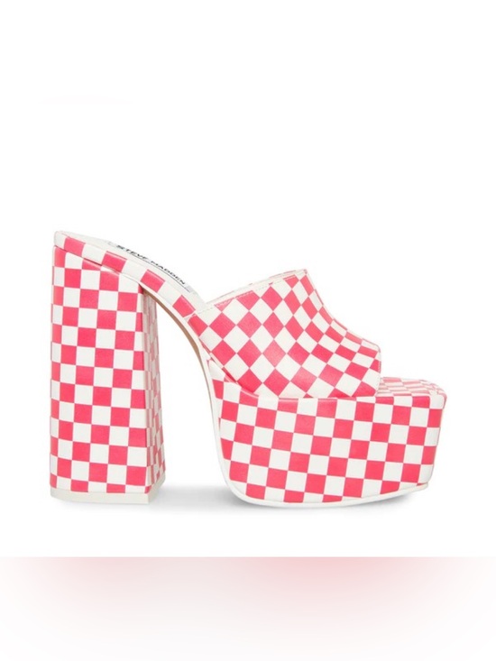 Steve Madden Shoes - Steve Madden Trixie Platform Sandals Block Heel Pink/White Checkered Size 6